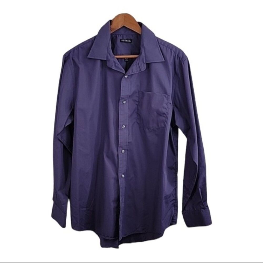 George Purple Long Sleeves Button-Down Men's Shirt Size Large
